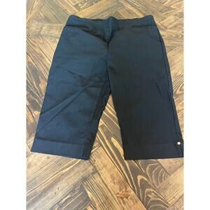 Chicos Black Neutral Cropped Capris Pants Women 14 Golf Performance Travel Daily
